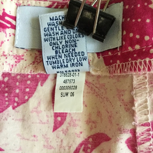 Old Navy Y2K Floral Midi Trumpet Skirt Cotton Pink Brown - Sz 6 - Picture 8 of 8